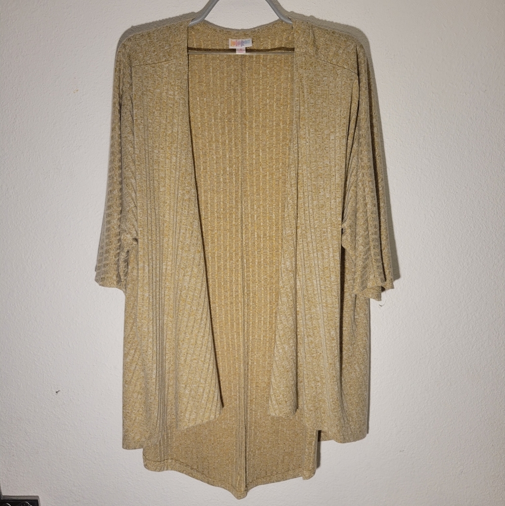 🟦 LilaRoe women’s Small Beige cardigan open front stretch